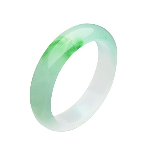 Parma77 Burmese White Green Jade Jadeite Queen Bangle Bracelet Christmas Gift