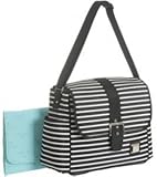 Liz Lange New York Black/Grey Striped Designer Fashion Tote Baby Diaper Bag