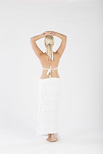 100% Natural Cotton Pestemal (Peshtemal) Beach Spa Sauna Towel, 39" x 71" (Athena)