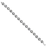 Sterling Silver 10 inch Antiqued White Cats Eye Diamond Anklet - 10 inch