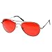 zeroUV - Colorful Premium Silver Metal Aviator Glasses with Color Lens Sunglasses
