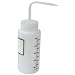Vestil BTL-WW-16-LBL Wide Mouth Low Density Polyethylene (LDPE) Round Squeeze Wash Bottle with Label and Natural Cap, 16 oz Capacity, Translucent