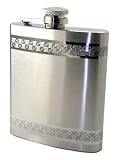STAINLESS STEEL HIP FLASK DOUBLE CELTIC BAND 8 OZ