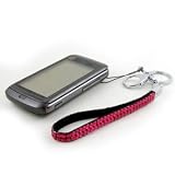 Sparkling Beads Wristlet Wrist Strap for Key / Cell Phone / Camera - Hot Pink