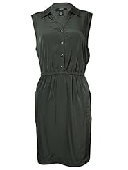 Petite Polyester Sleeveless Cocktail Above the Knee Sheath  Shirt Mini Dress 