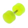 NEON GREEN ACRYLIC FAKE PLUG-16 GAUGE EAR WIRE - 7 MM IN DIAMETER - SOLD AS A PAIR
