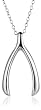 Sterling Silver Wishbone Pendant, 18"
