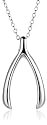 Sterling Silver Wishbone Pendant, 18"