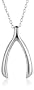 Sterling Silver Wishbone Pendant, 18"