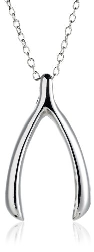 Sterling Silver Wishbone Pendant, 18