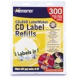 Memorex White CD Labels, Matte Finish. 300 Count (32020403)