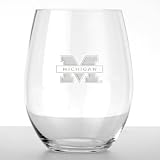 University of Michigan "O" Red Wine Glasses - Set of 4