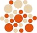 Set of 90 - Orange / Beige Circles Polka Dots Vinyl Wall Graphic Decals Stickers