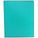 JAM PAPER Heavy Duty Plastic 2 Pocket Extra Tough School Folders - Teal Blue - 6/Pack