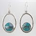 Oval Sterling Silver Earrings with Turquoise and Opal Inlay, #10169