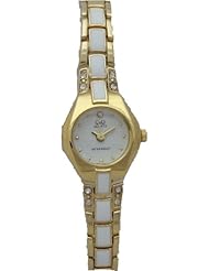 Q and Q Women Gold & White Analog Watch