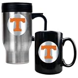 Tennessee Volunteers Stainless Steel Travel Mug & Ceramic Mug Set NCAA College Athletics