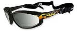 XL-1 Black w Flames Frame - Smoke Green and Clear Sunglasses - Frame:Black w Flames... by