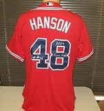 Tommy Hanson Autographed/Hand Signed Game-Used Atlanta Braves Red Jersey