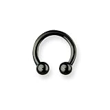 Solid Titanium Circ BB 12G (2mm) 7/16 (12mm) Dia w 5mm Balls Black