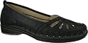 Spring Step Women's Lila Low Heel Shoes,Black Leather,EU 39 M