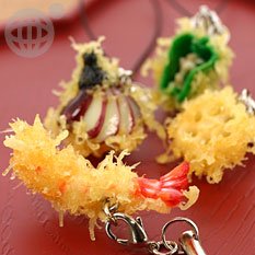 ミニチュアなのに超リアル！天ぷらサンプル携帯ストラップ(カボチャ南瓜)