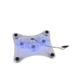 Notebook Cooler Pad w/3 60mm Blue LED Fans (Clear)