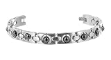 Stainless Steel 6mm Hematite Beads Magnetic Bracelet 8.25 inch with Fold Over Clasp