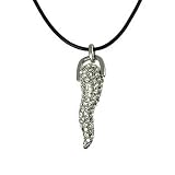 Produkt-Bild: SilberDream Trendschmuck Zahn Zirkonia wei&szlig; und Lederkette schwarz AV09
