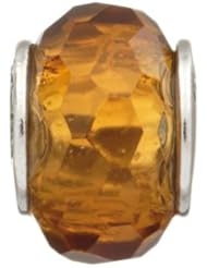 925 Sterling Silver Amber Faceted Bead, For Chamilia, Pandora, Biagi, Personality, Reflections And More Charm Bracelets
