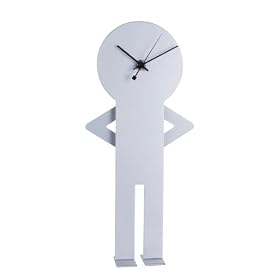 Nextime - Man With An Attitude Table Clock - 14x 31 - Metal - Silver