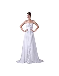 Lace-Up Pleated Applique Beaded Sweetheart Chiffon Summer Wedding Dress 