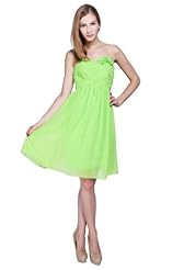 Strapless Lace-Up Chiffon Wedding Party Dress 