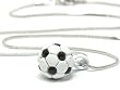 Miniature Soccer Black White Pendant Necklace