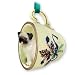 pug9 - NEW Brown Pug Christmas Ornament Cup of Tea