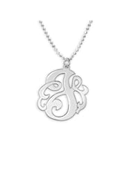 Sterling Silver Swirly Initial Necklace - Custom Made with Any Initial!