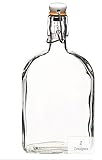 from Kitchencraft Heavy Flat Flask for Sloe Gin, Oil etc with Ceramic Swing Stopper: 500ml