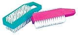 Hair Art Double Side Nail Brush 4.25 Orange Green And Hot Pink (Pack of 12)