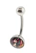 Genuine Ed Hardy Stainless Steel Belly Ring - Indian Logo in 8mm - 14 Gauge - 5mm Ball - Sold Individually