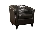 Baxton Studio Elenette Black-Brown Faux Leather Club Chair