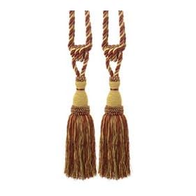 Pair of Burgundy and Antique Gold Jane Tassels