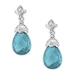 .925 Silver & Blue CZ Briolette Earrings