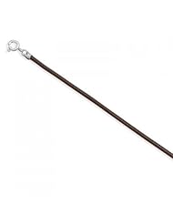MMA Silver - 18 inch 2mm Dark Brown Leather Necklace