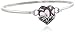 Amazon Essentials Sterling Silver Oxidized Genuine Marcasite and Gemstone Colored Glass Filigree Heart Bangle Bracelet, 7.25