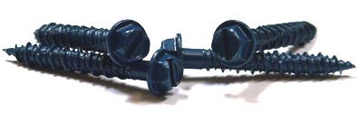 1/4 X 2 1/4 Concrete Screws Slotted / Hex Washer Head / Blue Perma-Seal / 1 Drill Bit in Each Box / 100 Pc. Carton
