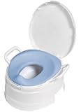 Primo 4-In-1 Soft Seat Toilet Trainer and Step Stool White with Pastel Blue Seat