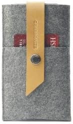 Charbonize Genuine Leather and Wool Felt wallet case for Apple iPhone 6 Plus (Grey)