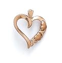 14k Rose Heart and Hug Open Heart Pendant - Guaranteed Delivery by Dec 24th