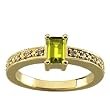 14K Yellow Gold Peridot and Diamond Ring