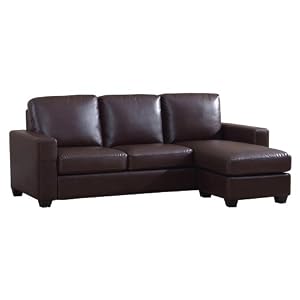 Sofa & Ottoman with Storage - Brown